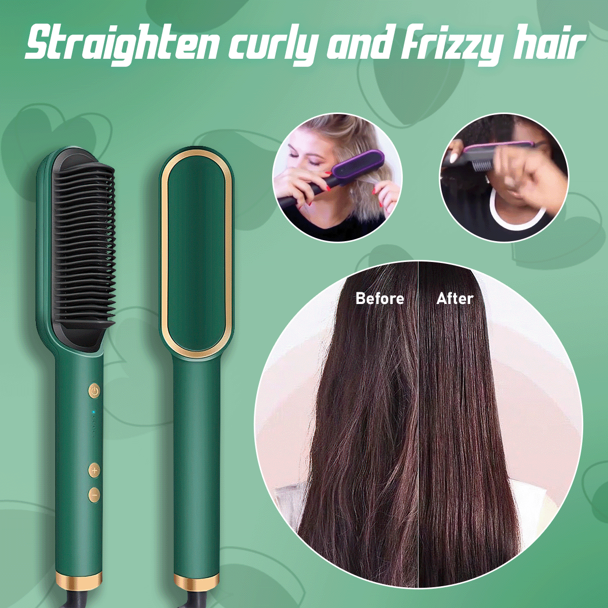 Negative Ion Hair Straightener Brush