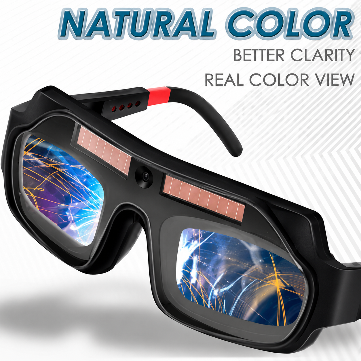 Solar Auto-Darkening Blue Glass Lens