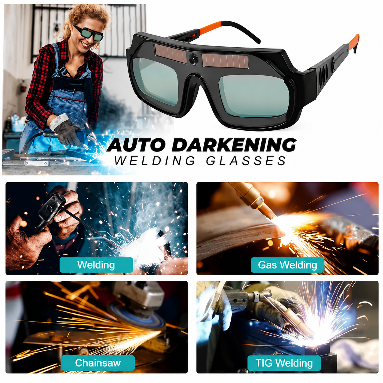 Solar Auto-Darkening Blue Glass Lens