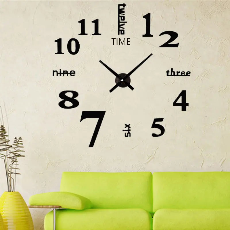 3D Wall Decal Decorative Clock