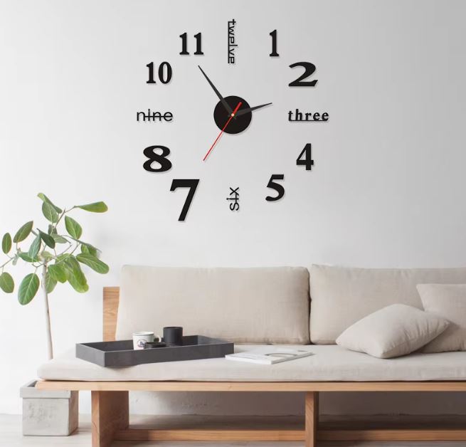 3D Wall Decal Decorative Clock