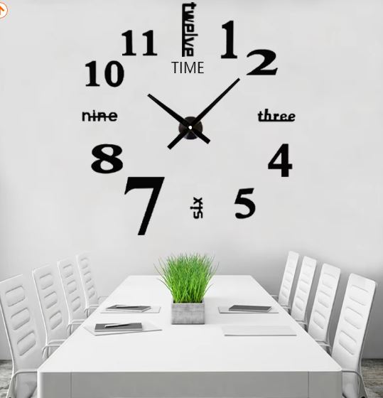 3D Wall Decal Decorative Clock